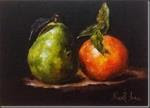 Pear and Orange. Oil on Linen 5x7 inches. Commission - Posted on Wednesday, February 4, 2015 by Nina R. Aide