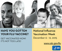 National Influenza Vaccination Week. December 6-12, 2015.  Have you gotten your flu vaccine?