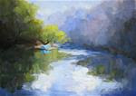 A Blue Boat by the River - Posted on Friday, February 6, 2015 by Keiko Richter