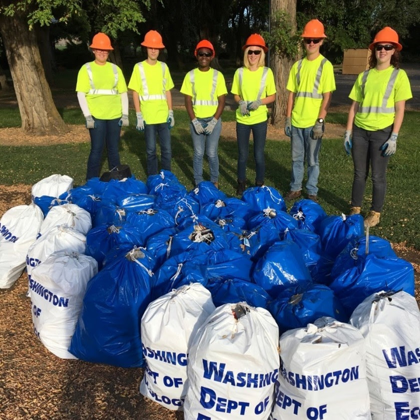 Litter pick up crew