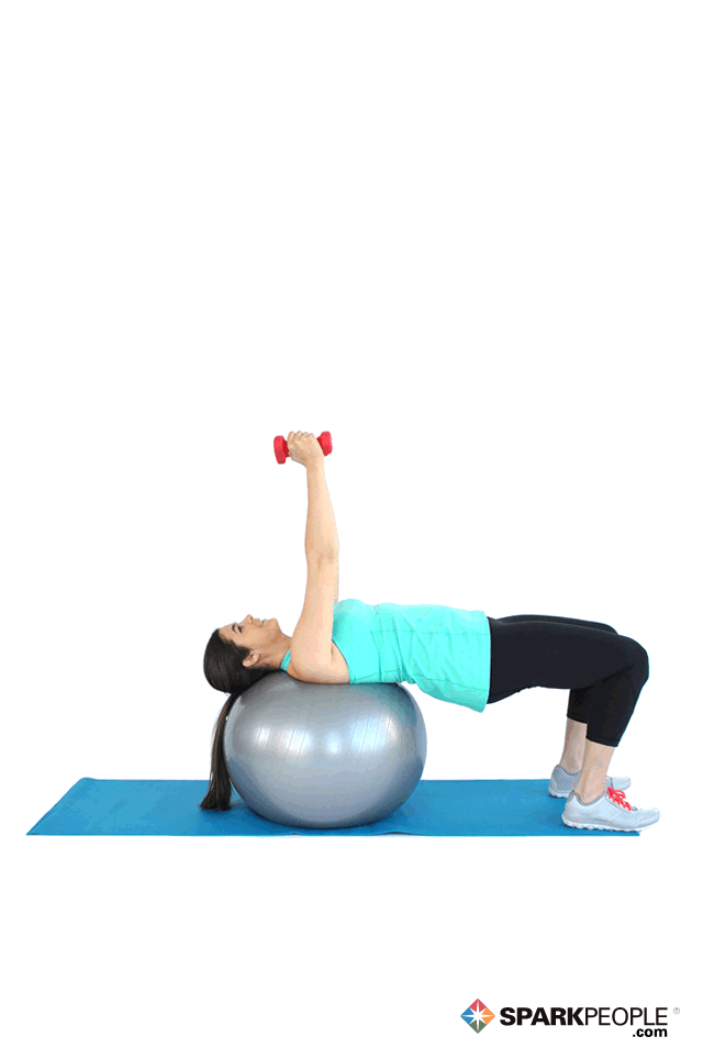 Medicine Ball Exercises Dumbbell-Triceps-Extensions-on-Ball