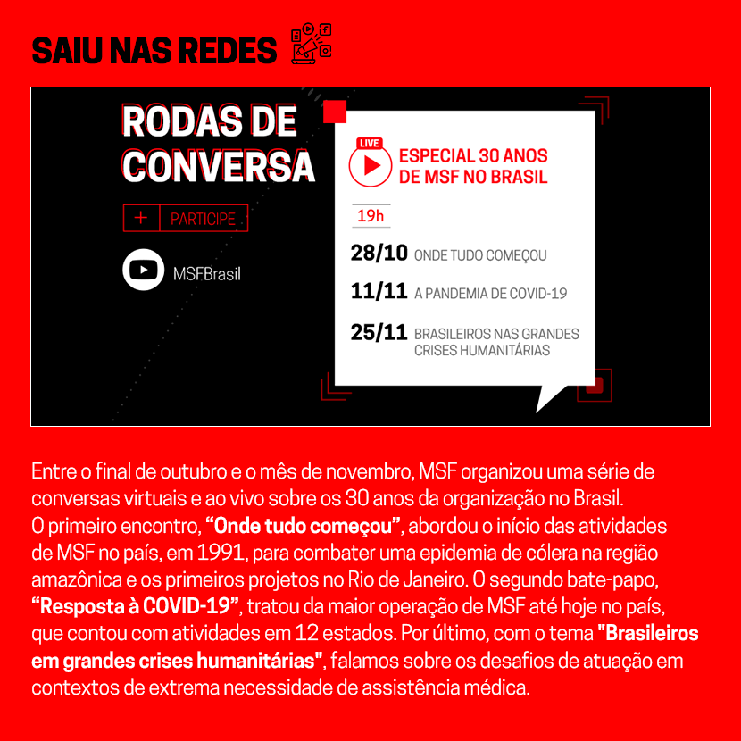 Saiu nas redes: Rodas de conversa | Especial 30 anos de MSF no Brasil: Onde tudo começou