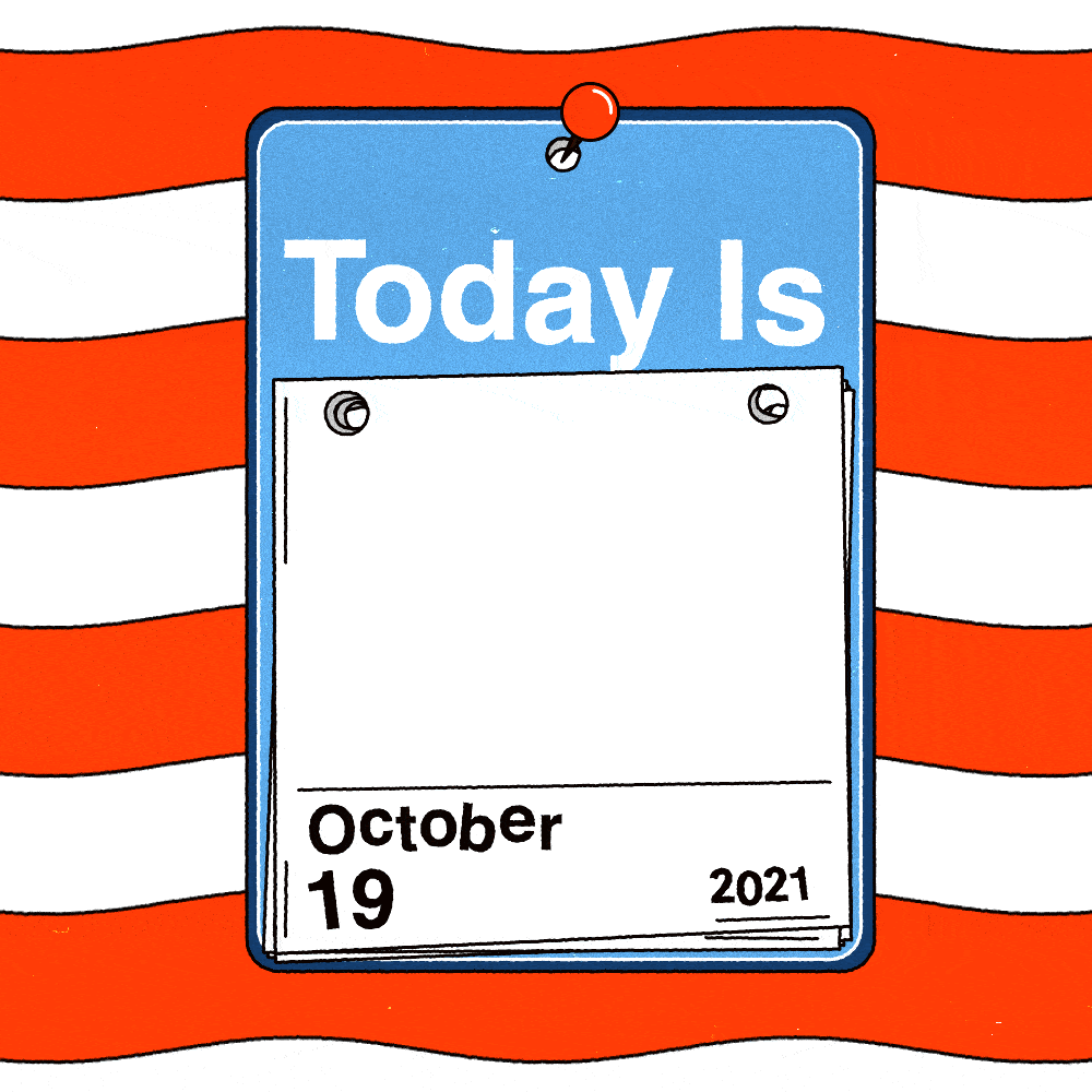 Image of calendar pages coming off with the text on the day it lands on saying "today is vote early day. October 23rd"