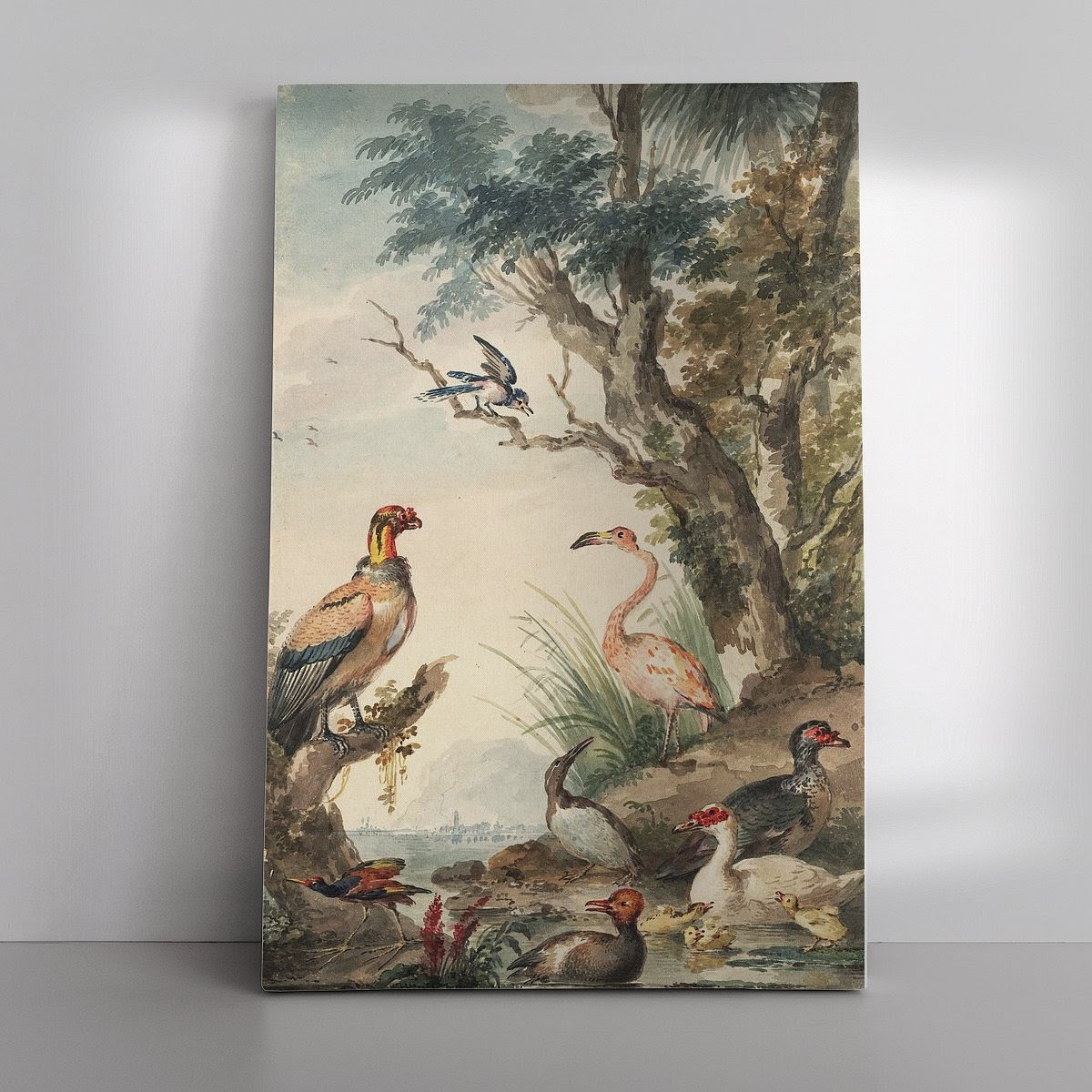 Landschap met exotische vogels Aert Schouman (1710-1792) 1765 van Teylers Museum