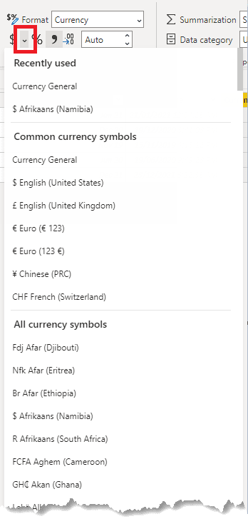 other currency symbols
