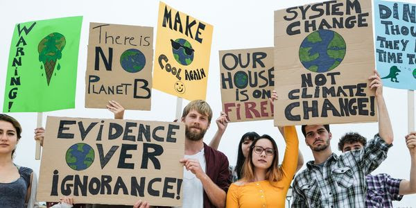 People at a climate change protest