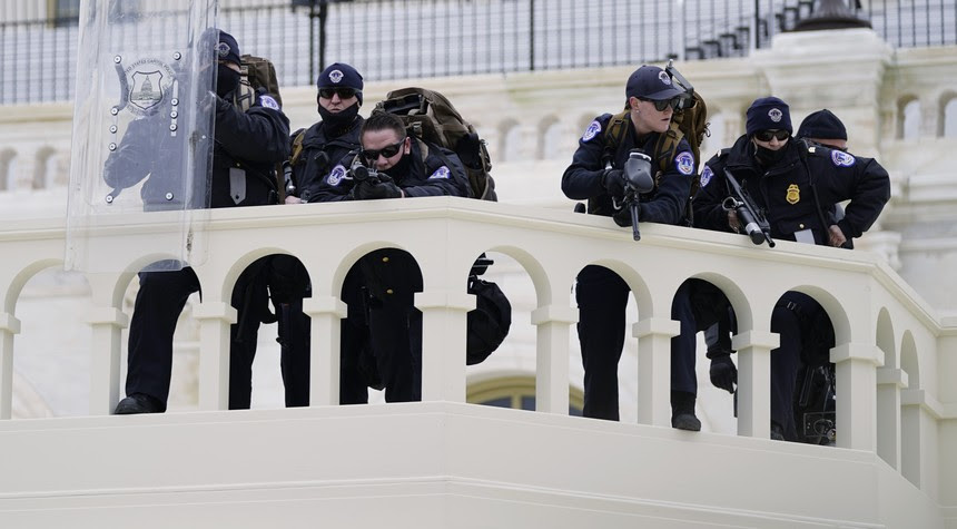 Police officers at the Capitol