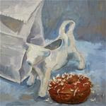 Moo - cow pitcher & a chocolate doughnut - Posted on Friday, April 10, 2015 by Mary Maxam