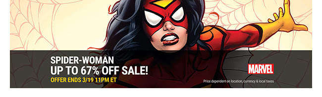 Marvel Spider-Woman Sale: up to 67% off! | Ends 3/19
