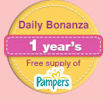Daily Bonanza 1 year of Free Supply of Pampers