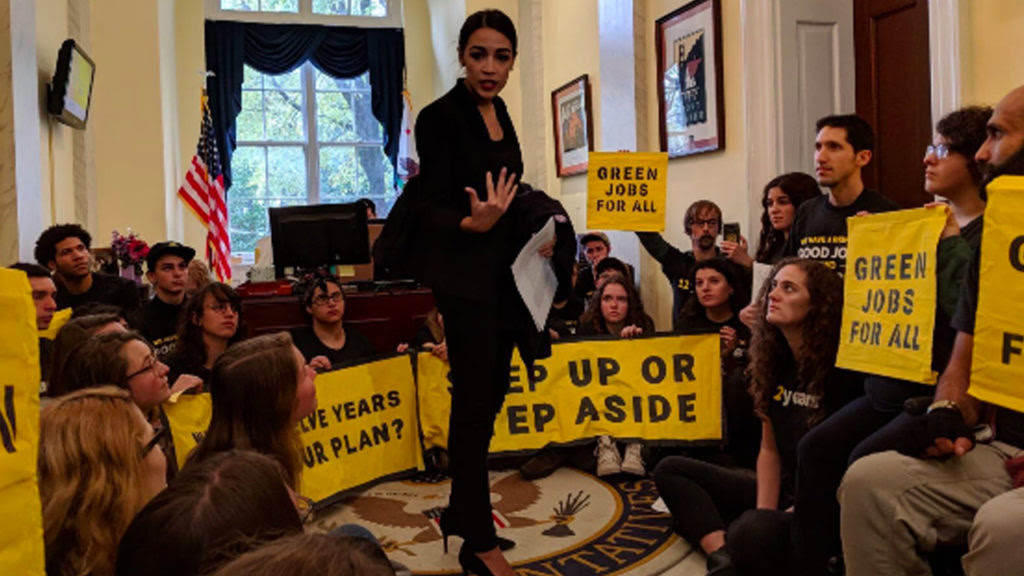 Activists and Alexandria Ocasio-Cortez Demand Nancy Pelosi Take Action on Climate