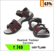 REEBOK TREKKER SANDALS BLACK/RED/GREY