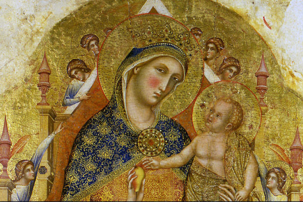 Mother of Mercy by Paolo Veneziano. 14th century. From Museum of the Cathedral in Cesena. Source: Wikipedia