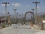 A gate is seen at the Bagram Air Base in Afghanistan, Friday, June 25, 2021. In 2001 the armies of the world united behind America and Bagram Air Base, barely an hours drive from the Afghan capital Kabul, was chosen as the epicenter of Operation Enduring Freedom, as the assault on the Taliban rulers was dubbed. It’s now nearly 20 years later and the last US soldier is soon to depart the base. (AP Photo/Rahmat Gul)