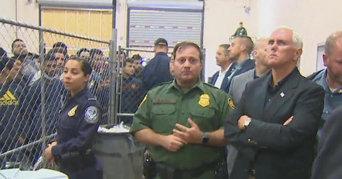 Pence at detention center