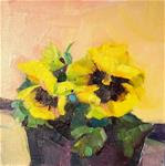Bright Yellow Pansies,still life, oil on canvas,6x6,price$200 - Posted on Sunday, January 4, 2015 by Joy Olney