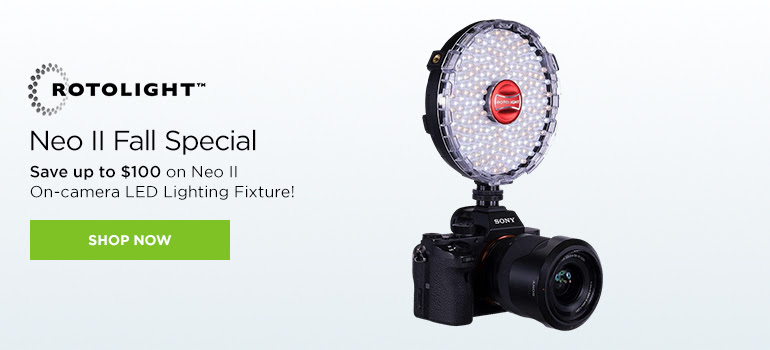 Rotolight NEO II On-camera LED Lighting Fixture, Light and Flash Modes