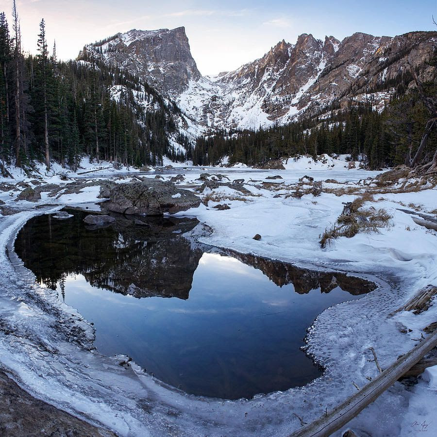 Dream Lake Reflection Square Format Photograph by Aaron Spong Rocky