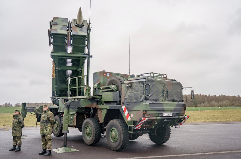 Patriot air defense missiles at a German base in March. Germany had offered to send two batteries to Poland last month.