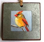 Lady Cardinal Ornament - Posted on Monday, December 22, 2014 by Ruth Stewart