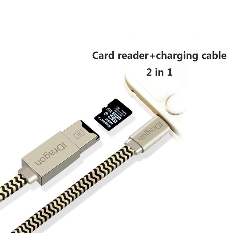 iDragon 2 In 1 Apple MFi Certified Card Reader Cable 