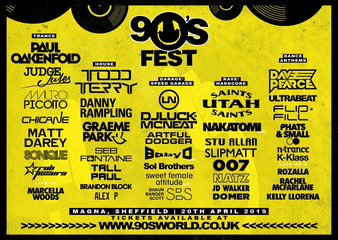 90's Fest Line up 2019