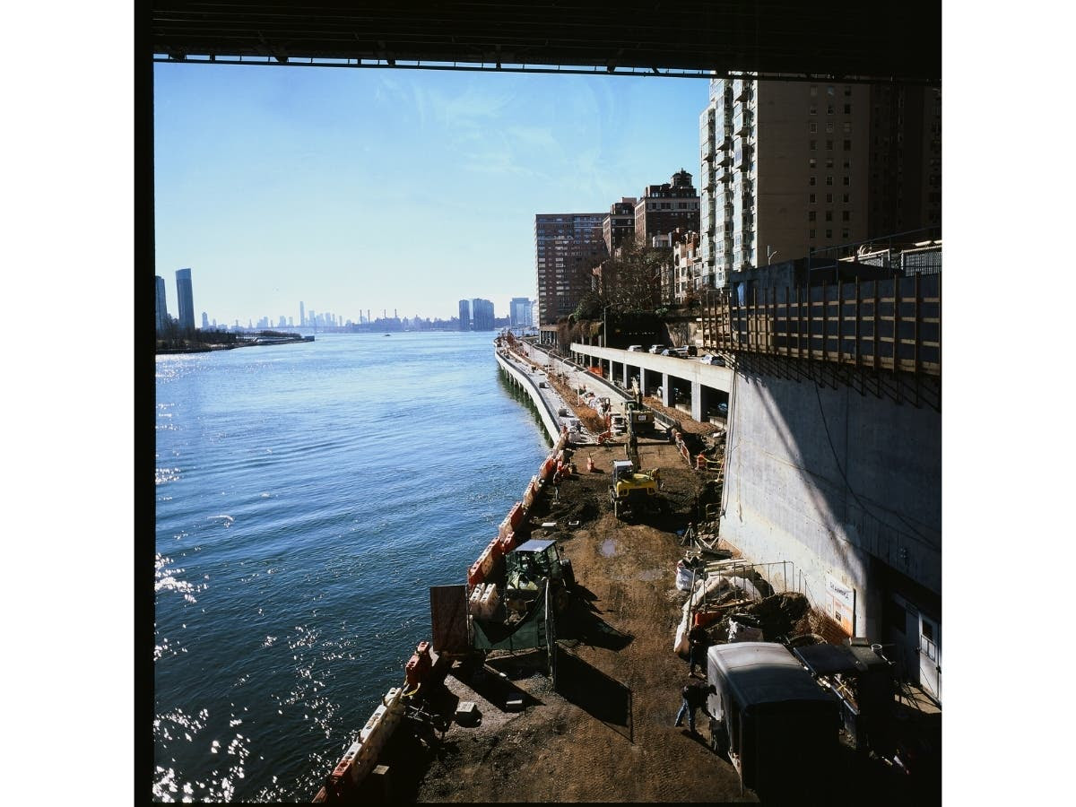 The East Midtown Greenway, as viewed from Andrew Haswell Green Park in February, 2023.