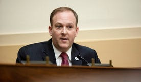 Lee Zeldin speaks during the House Committee on Foreign Affairs hearing, last month.