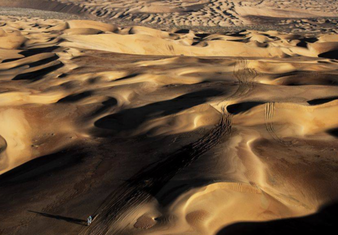 Lors de la onzième étape du Dakar 2020, en Arabie Saoudite. © ASO