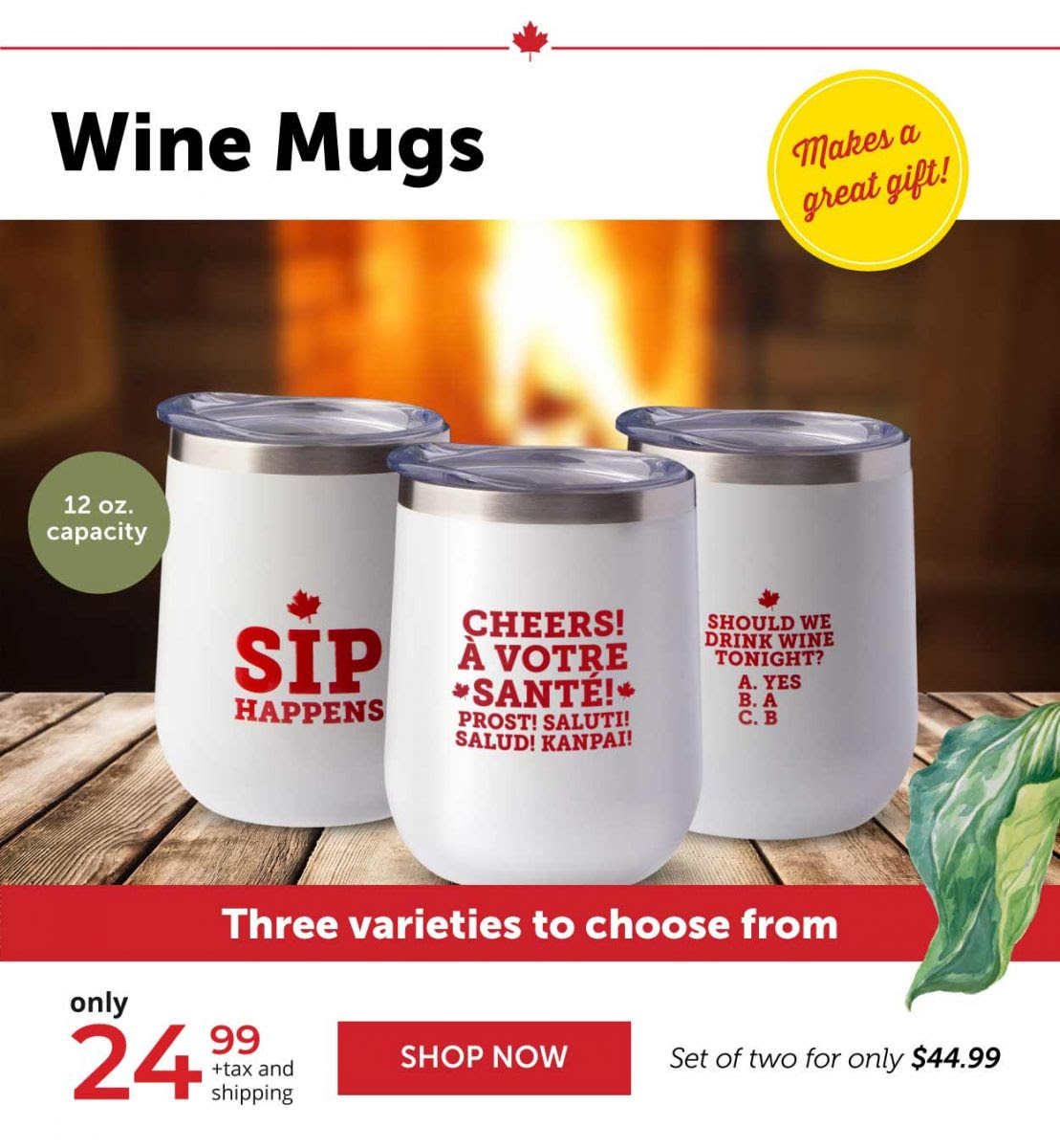 Wine Mugs $24.99 Set of two for only $44.99  