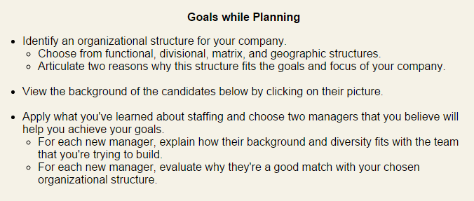 Decide on how you want to organize your company and to hire managers to oversee your employees.