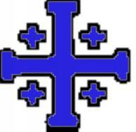 NCCL's Jerusalem Cross logo - blue