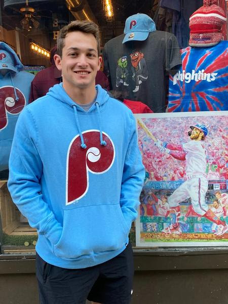 Phillies light blue hooded sweatshirt