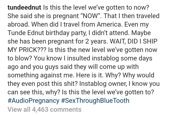 Woman accuses Tunde Ednut of raping and impregnating her; Tunde responds