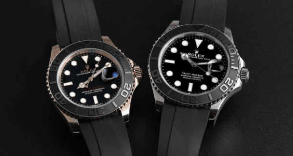 Rolex Yachtmaster 42 White Gold (right) with Rolex Yachtmaster 40 Everose Gold