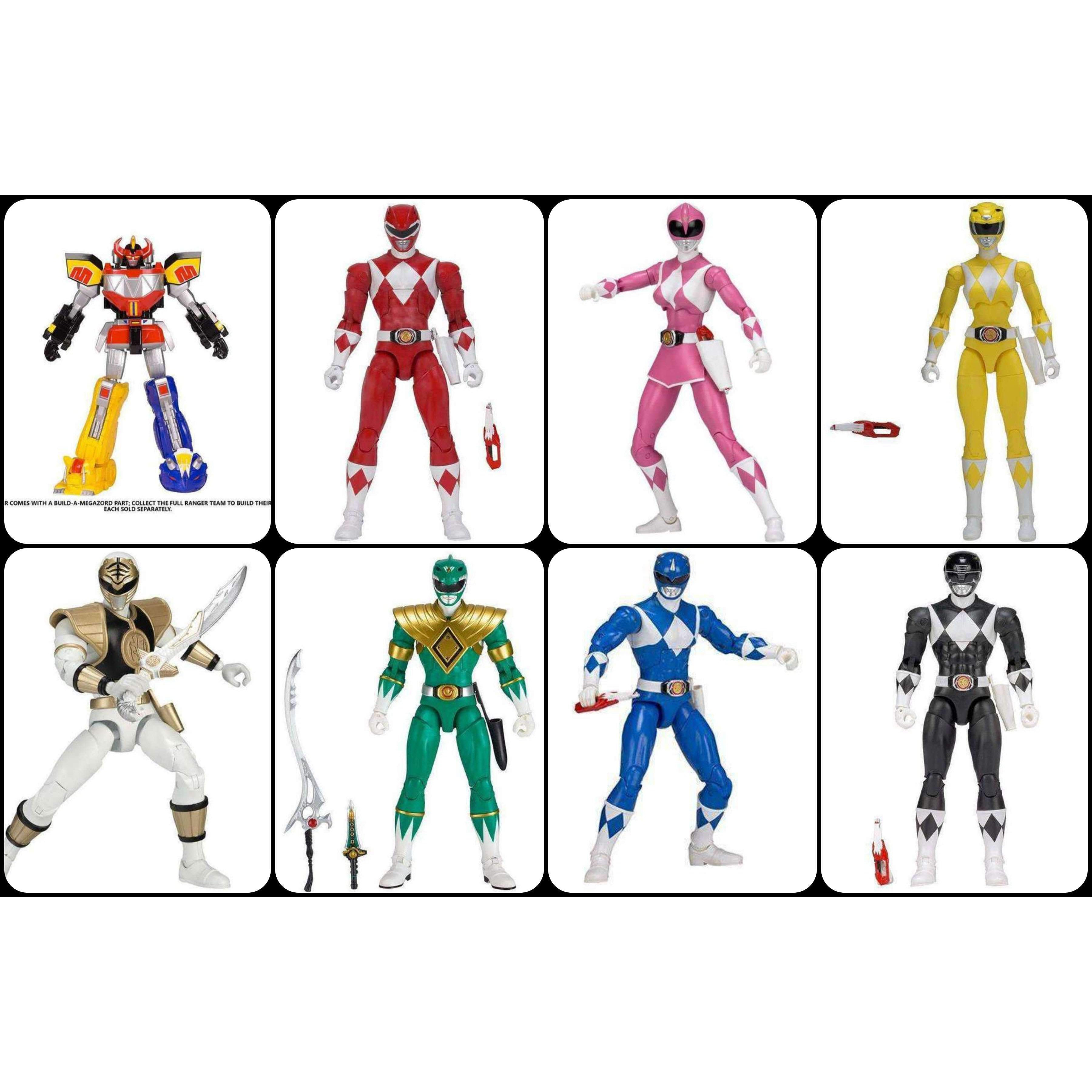 Image of Mighty Morphin Power Rangers Legacy 6" - Complete Set of 7 Figures (Megazord BAF)
