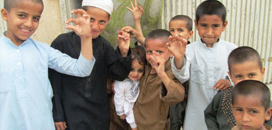 Photo of children vaccinated for polio