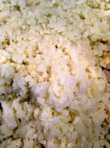 Riced cauliflower - cooked