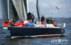 J/160 sailing off Seattle, WA
