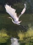 Flying Egret - Posted on Tuesday, March 3, 2015 by Laurel Daniel