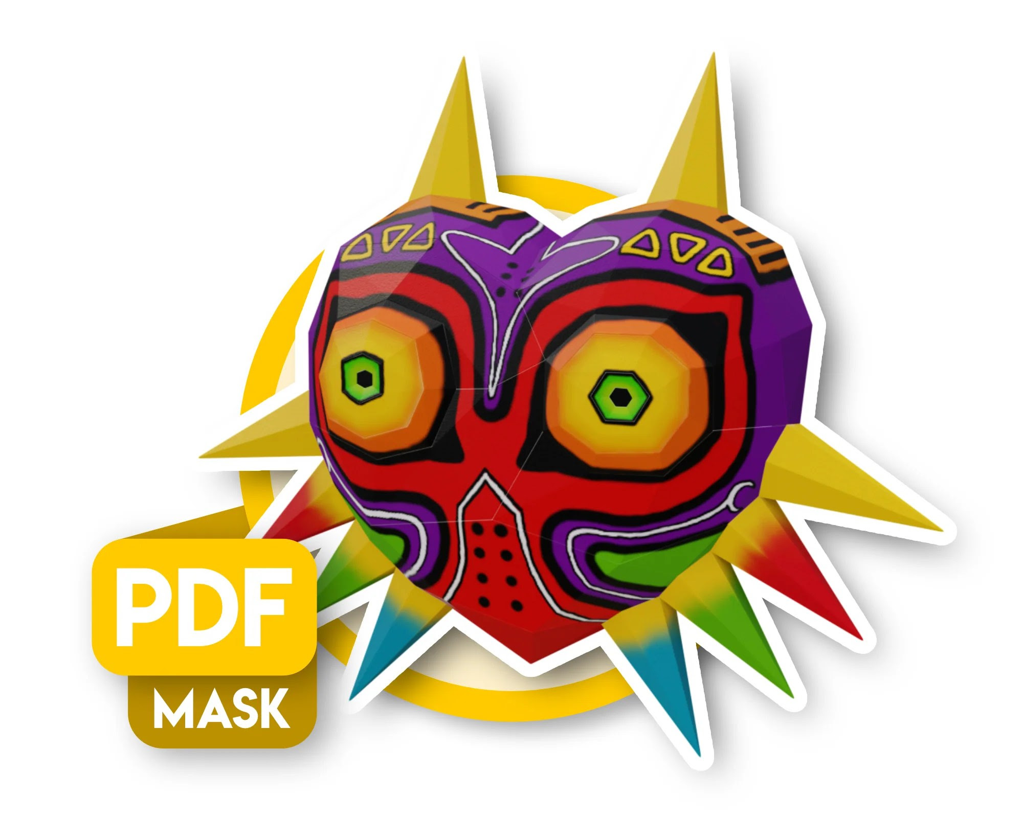 Majora's Mask Zelda Papercraft 3D Origami DIY PDF Download DT