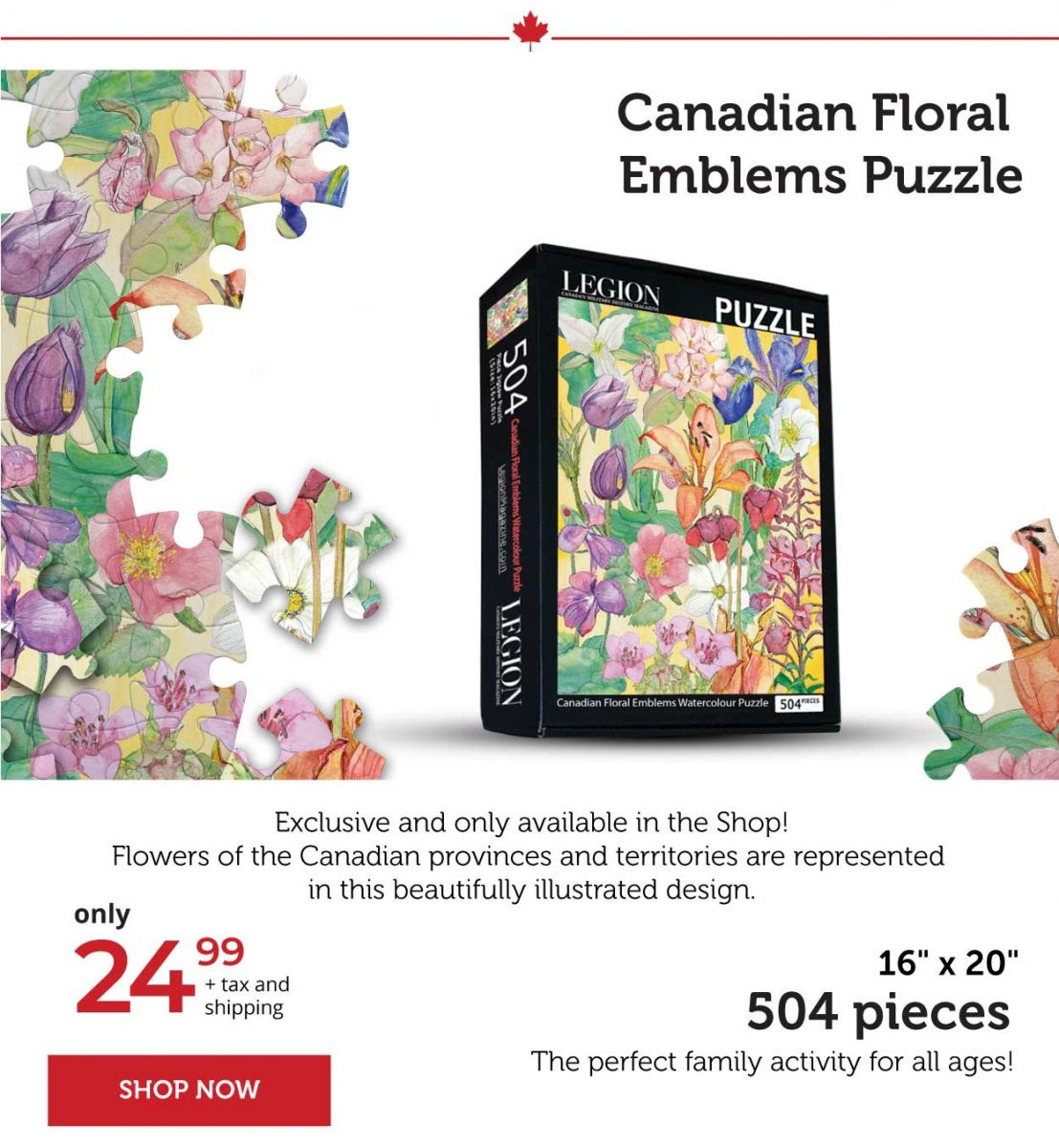Canadian floral emblems puzzle