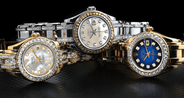 Rolex Pearlmaster Yellow Gold Triple Row Diamond Bracelet, Pearlmaster Masterpiece White Gold, and Pearlmaster Yellow Gold Vignette Diamond Dial Ladies Watches