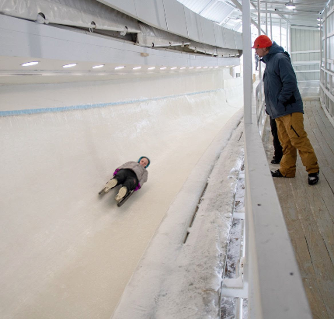 Luger on the ice