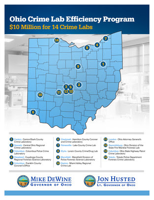 Crime lab efficiency grant map