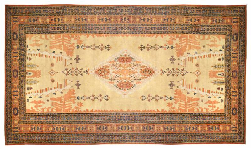 Antique Persian Seneh Carpet, in mansion size, size 27â€™0 H x 14â€™4 W (8.23m x 4.37m)