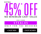 Get Extra 40% & 45% off No Minimum Cart Value