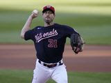 Washington Nationals starting pitcher Max Scherzer throws a pitch to the Los Angeles Dodgers during the first inning of a baseball game, Friday, July 2, 2021, in Washington. (AP Photo/Julio Cortez) **FILE**