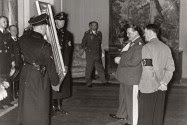 Adolf Hitler and Hermann Göring admiring art.