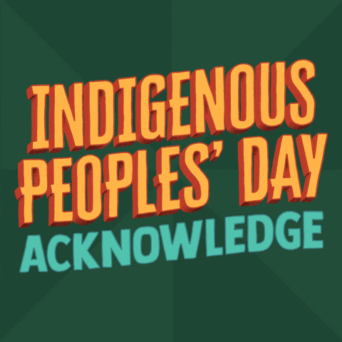 Image with the words "Indigenous peoples' day educate, acknowledge, celebrate" on it 